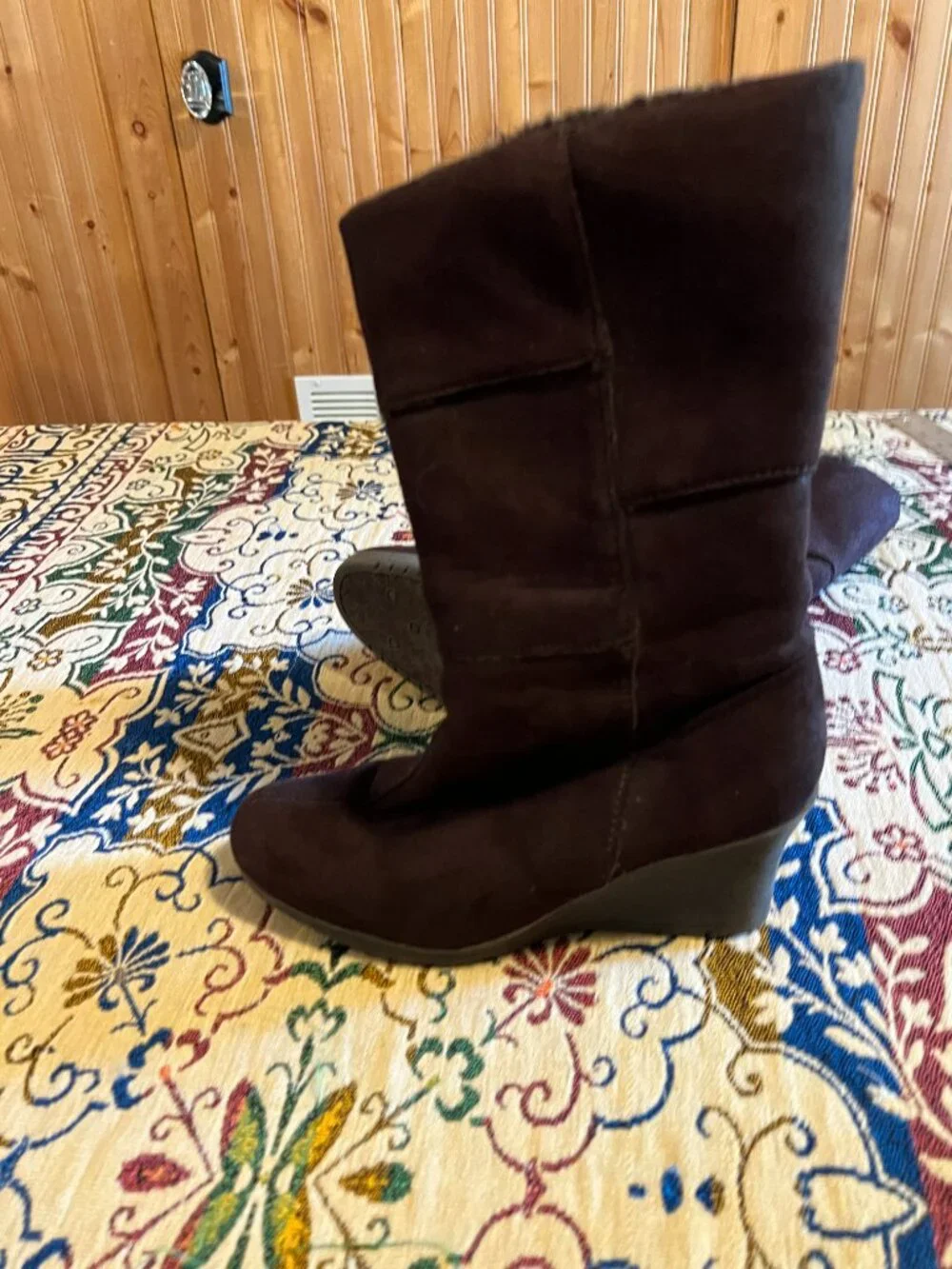 Decree Brown with Faux Fur Winter Boots Womens size 9.5